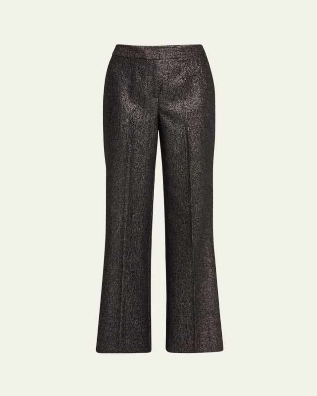 Misha Metallic Flare-Leg Pants