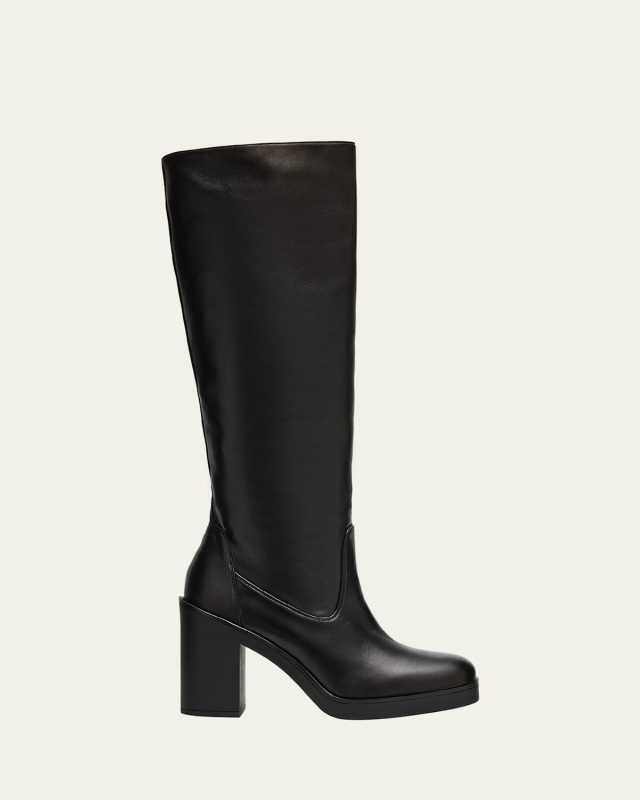 Bethenny Leather Platform Knee Boots