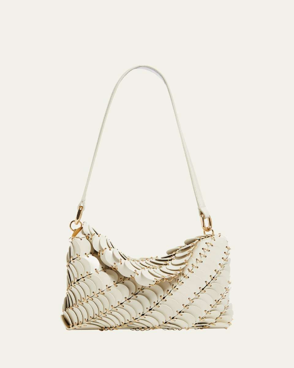 Disc-Link Leather Shoulder Bag