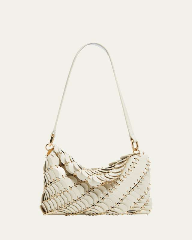 Disc-Link Leather Shoulder Bag