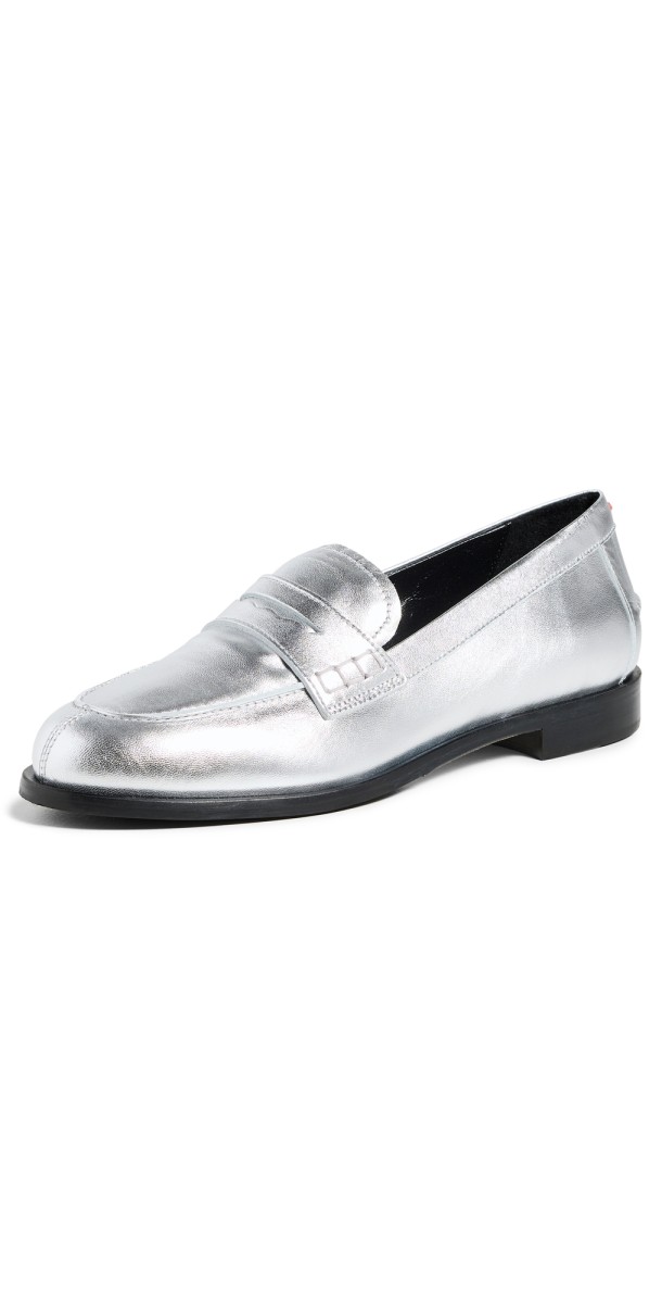 AEYDE Oscar Loafers Silver