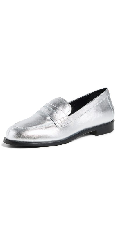 AEYDE Oscar Loafers Silver