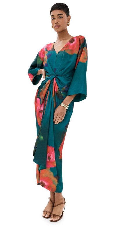 Figue Kyle Dress Floral Exp Tranquility Teal