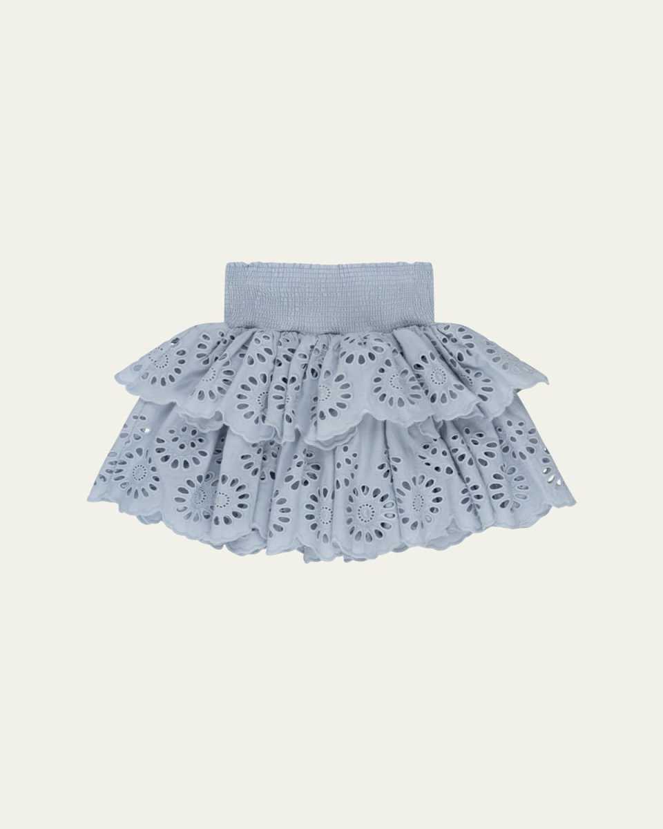 Girl's Posey Smocked Embroidred Mini Skirt, Size 18M