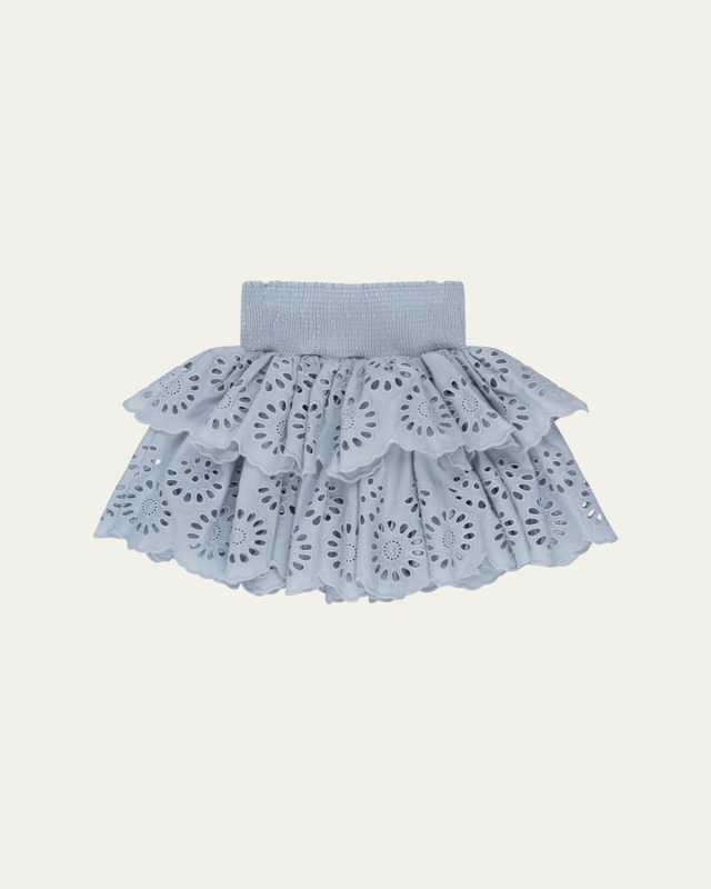 Girl's Posey Smocked Embroidred Mini Skirt, Size 18M