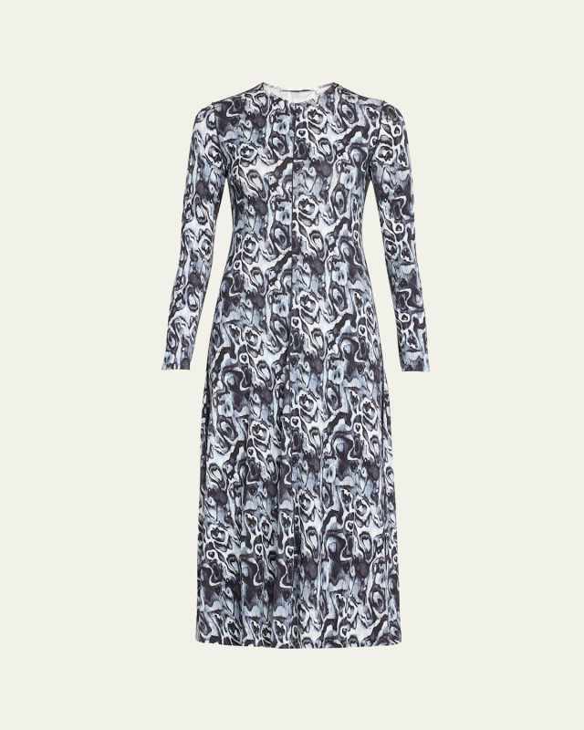 Atlas Printed Jersey Maxi Dress