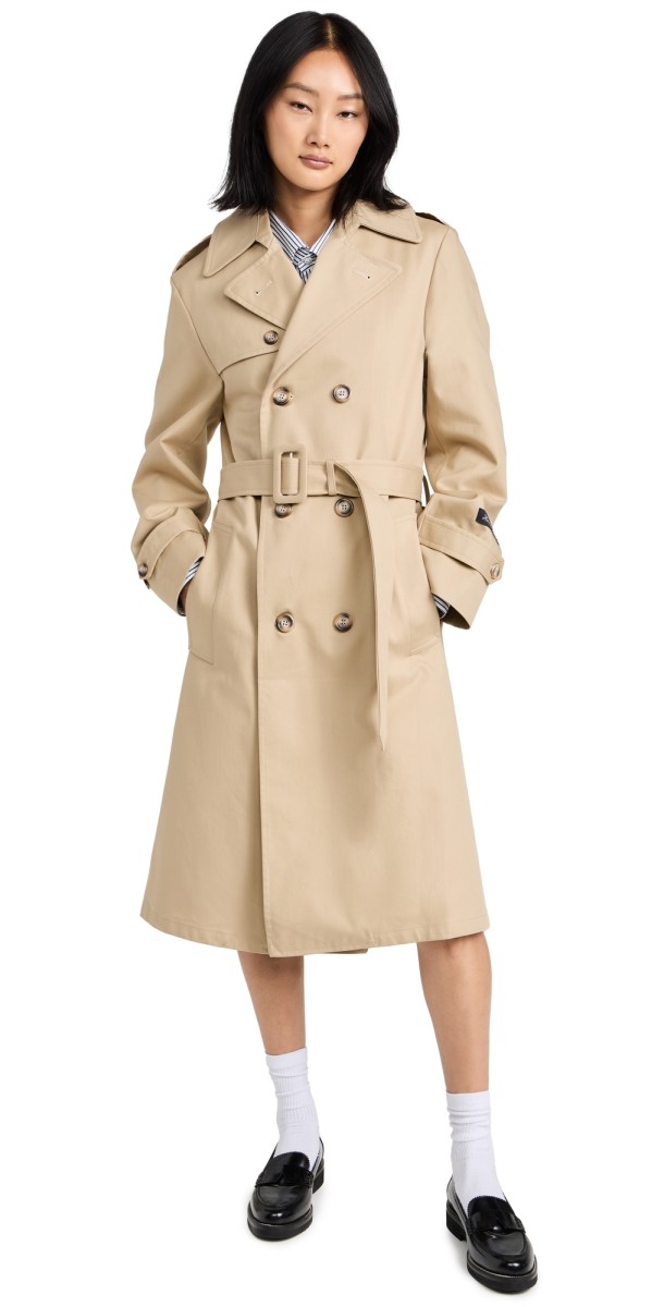 HOMMEGIRLS Classic Khaki Trench Coat Khaki
