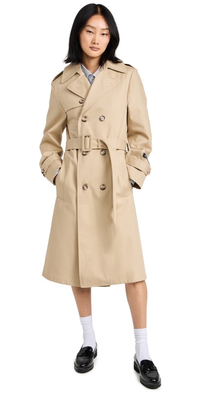 HOMMEGIRLS Classic Khaki Trench Coat Khaki