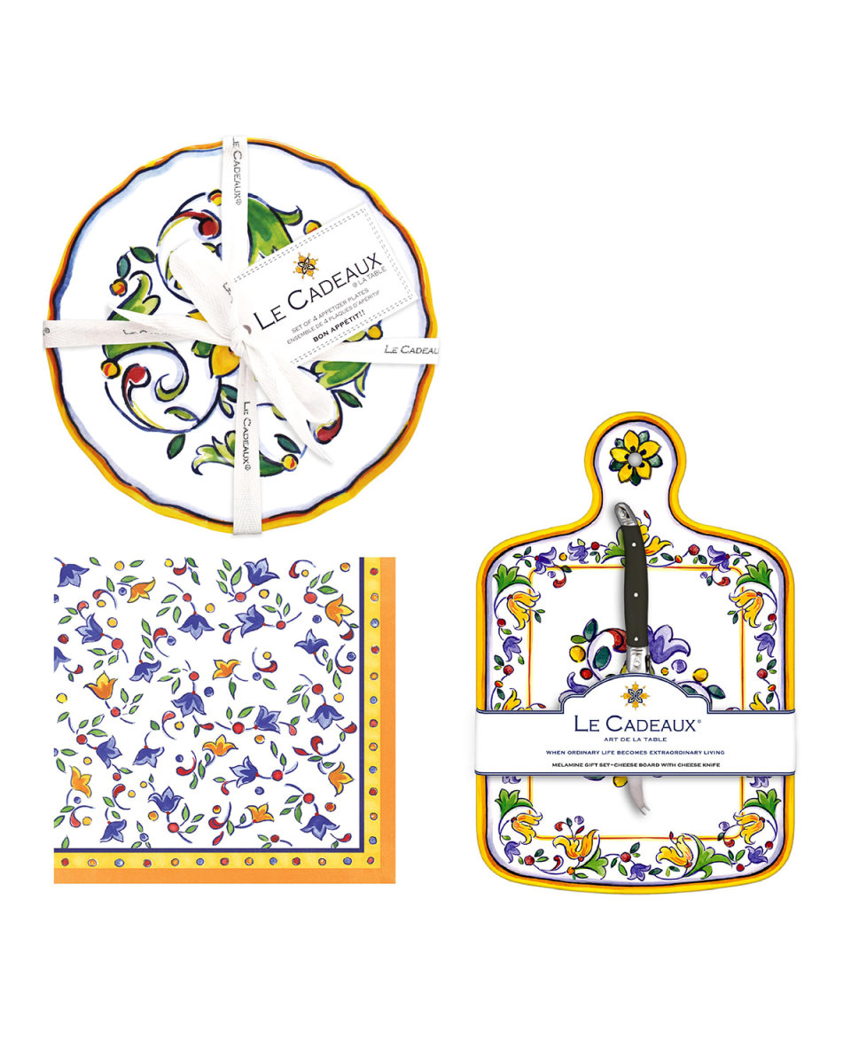 Cheese Board Set with Knife, Appetizer Plates, and 20-Pack Cocktail Napkins