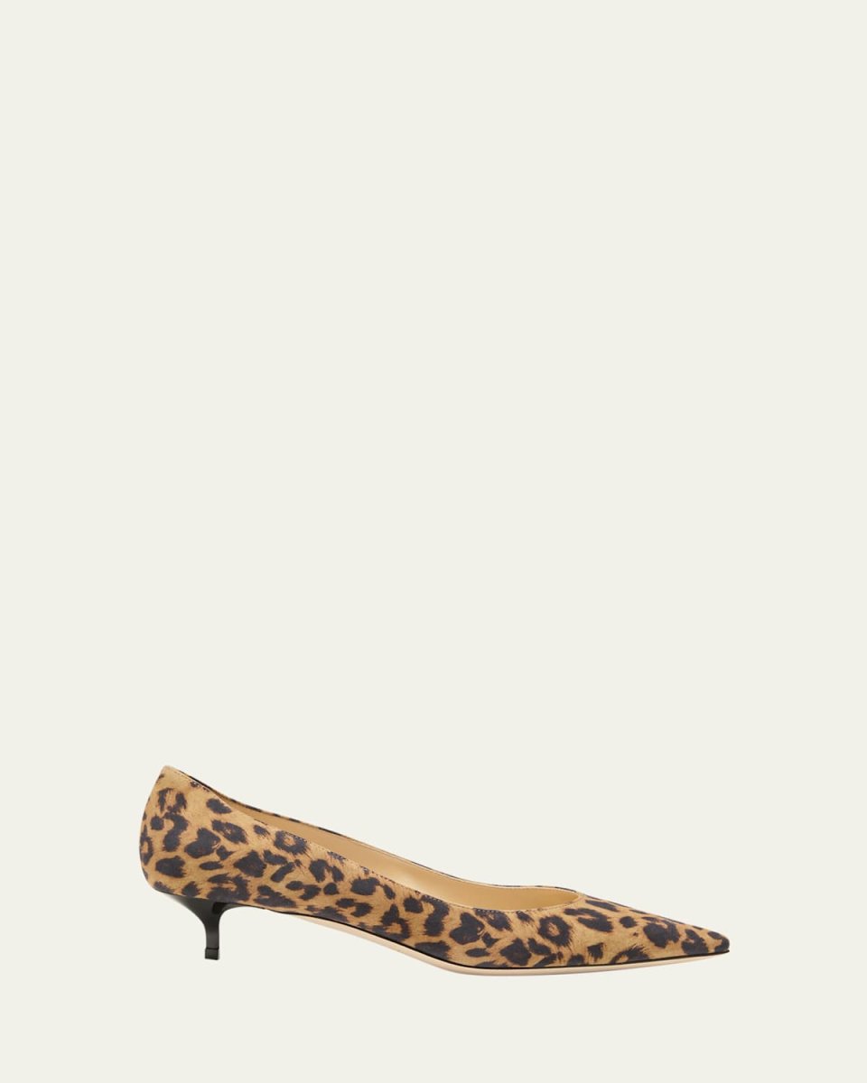 Amelia Leopard Kitten-Heel Pumps