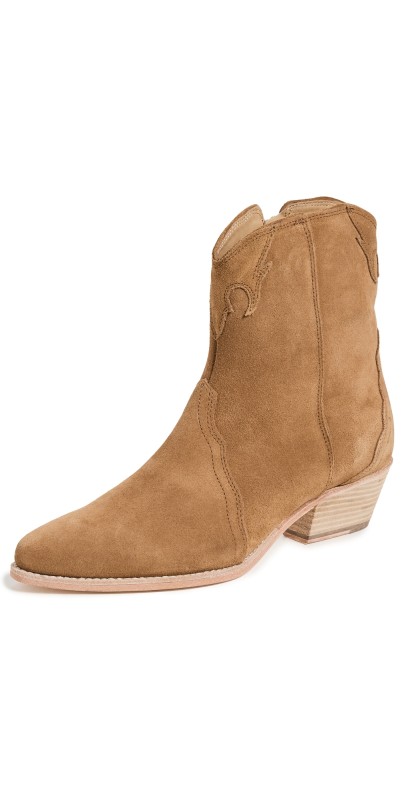 Free People New Frontier Western Boots Camel Suede