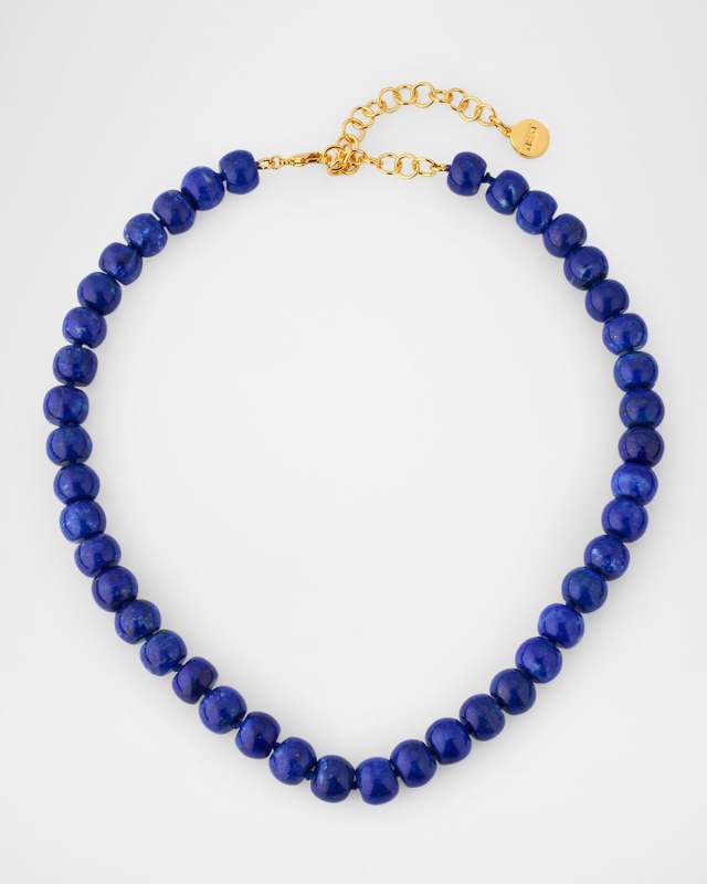 Lapis Rondelle Gemstone Strand Necklace