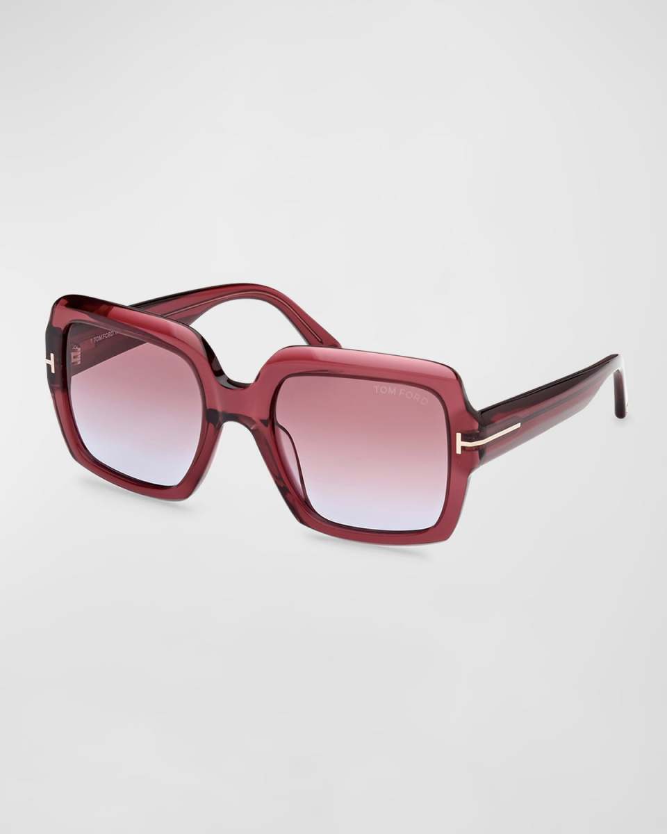 Kaya Beveled Acetate Square Sunglasses