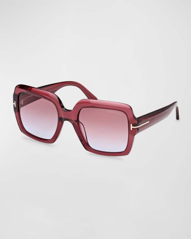 Kaya Beveled Acetate Square Sunglasses