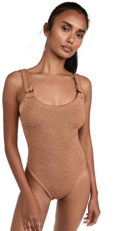 Hunza G Domino Swim One Piece Metallic Cocoa