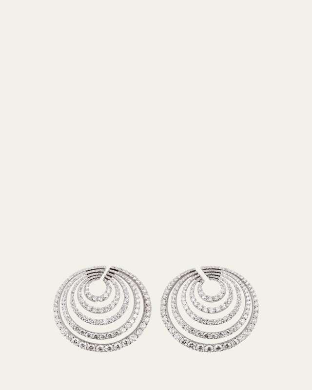 White Gold Spiral Earrings with Diamonds