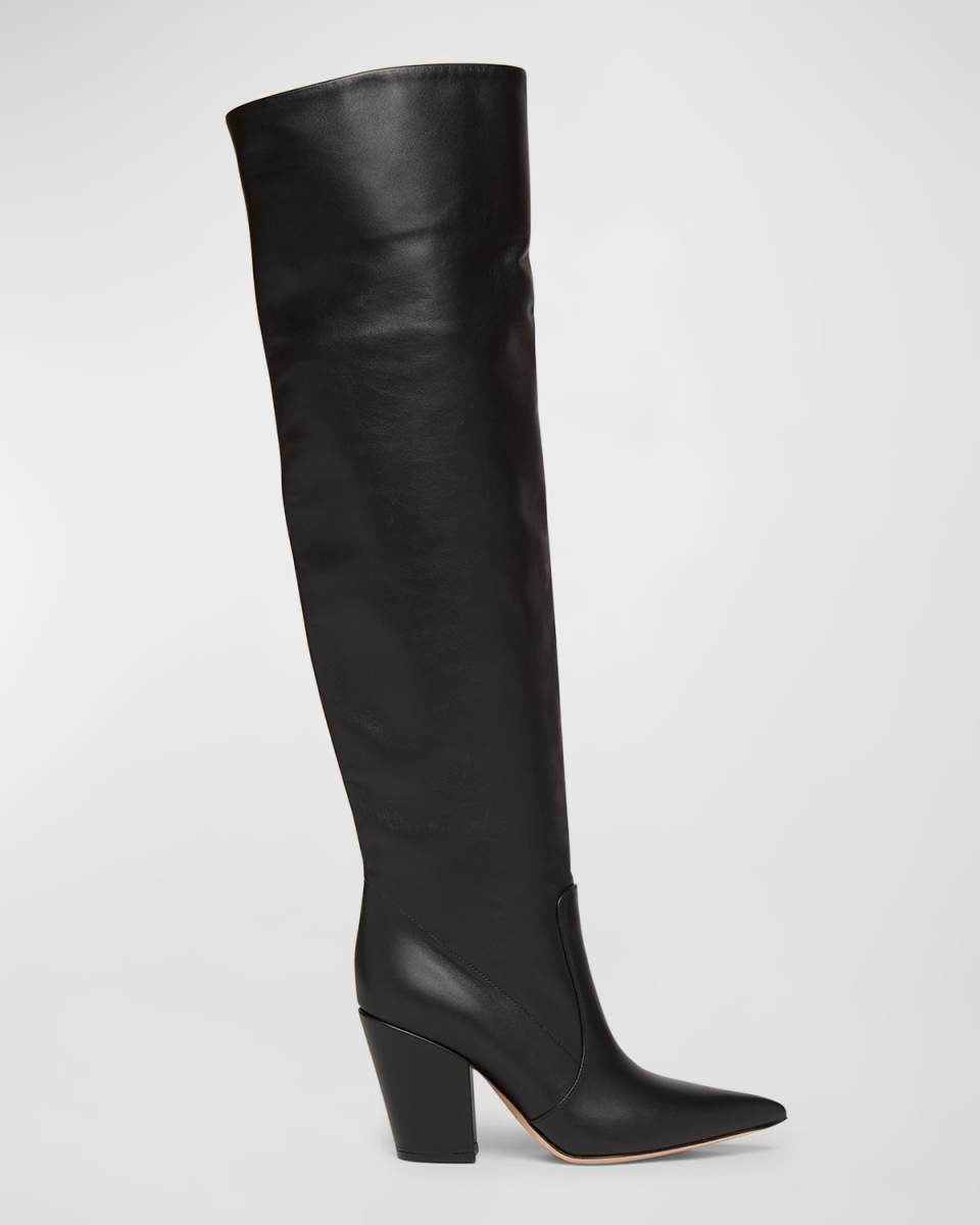 Calfskin Leather Over-The-Knee Boots