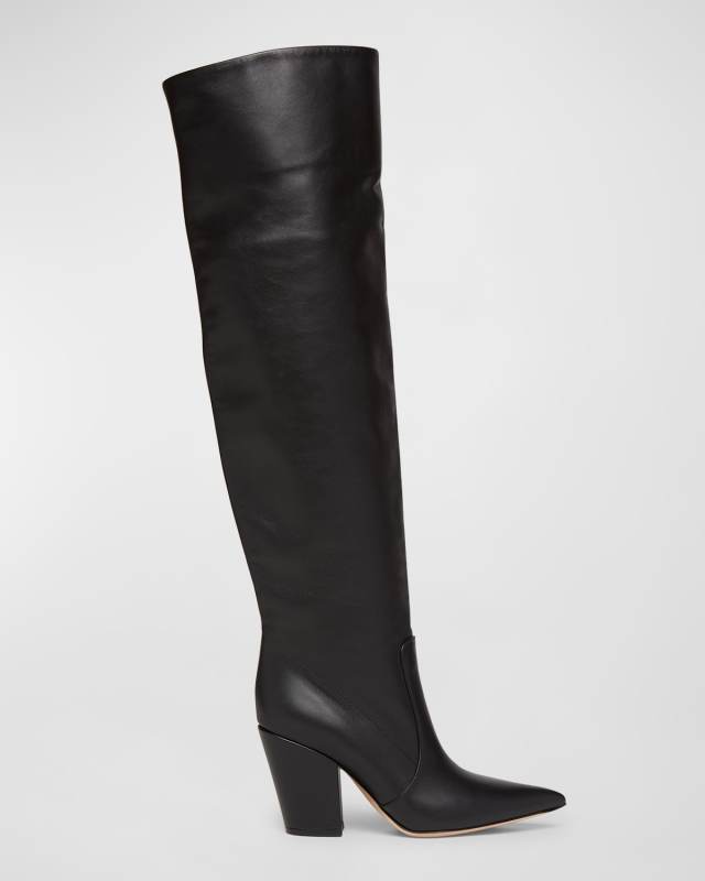 Calfskin Leather Over-The-Knee Boots