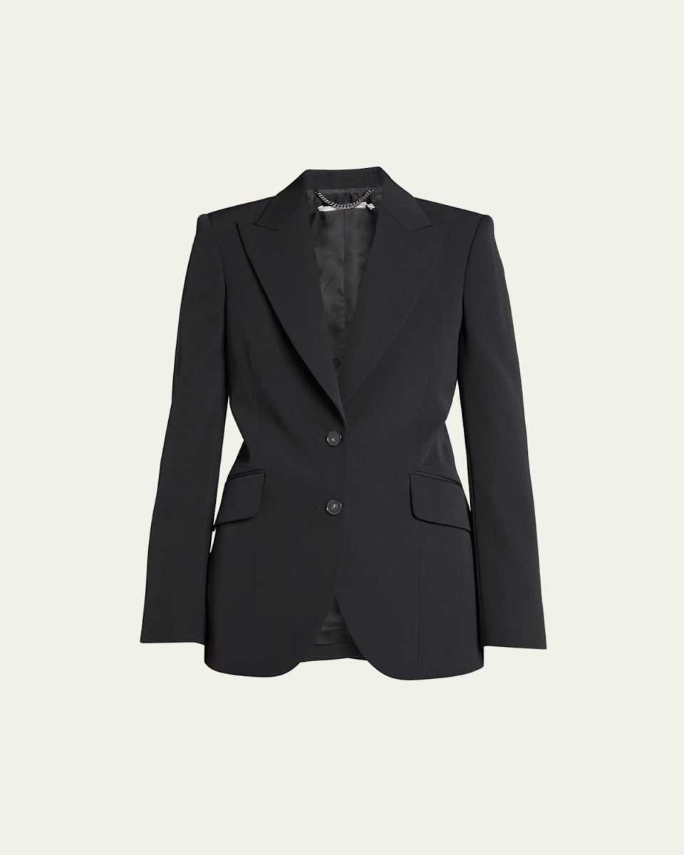 Single-Breasted Fitted Wool-Blend Blazer