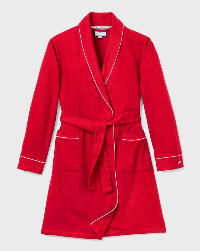Flannel Contrast-Piping Robe, Size 2-14