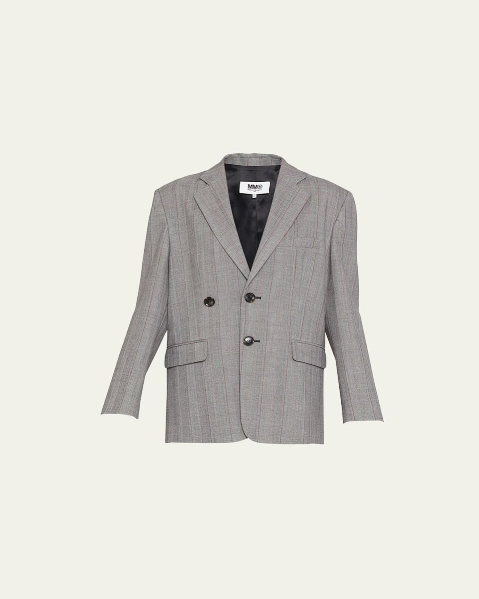 Pinstripe Double-Breasted Jacket