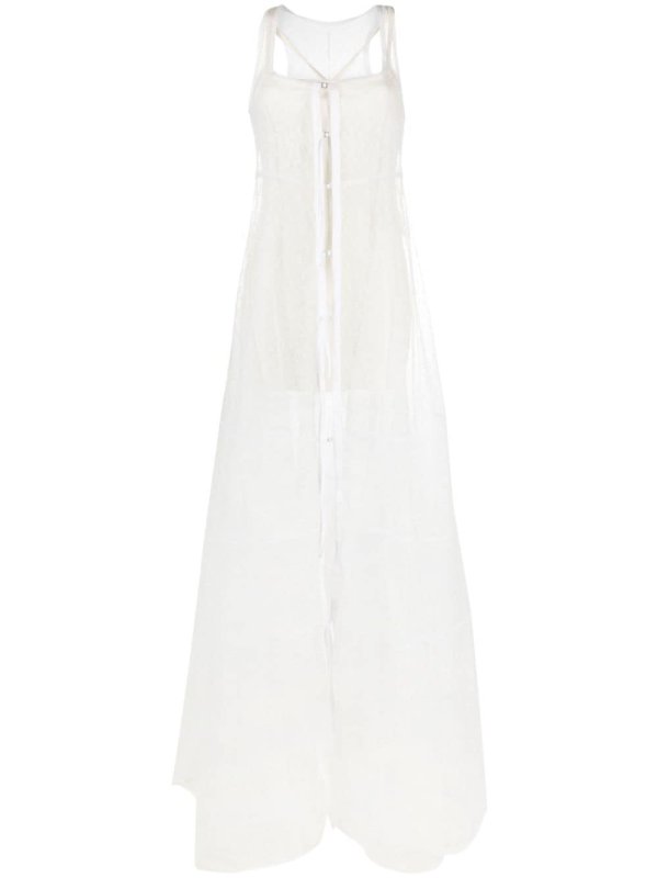 La robe Dentelle sheer panelled gown