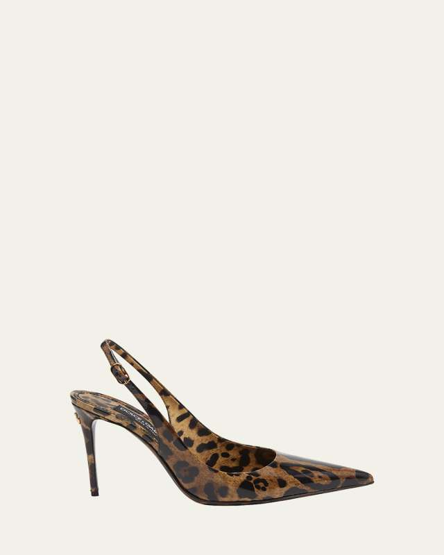 Dolce Leopard Slingback Pumps