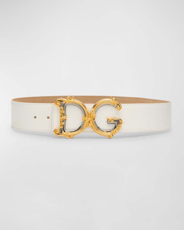 Baroque Logo Leather Belt