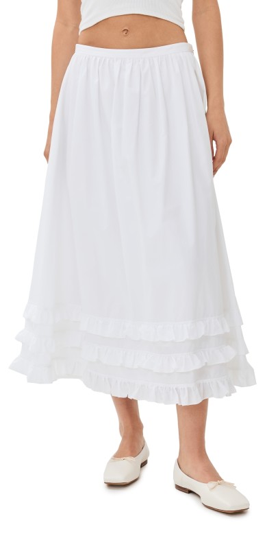 Molly Goddard Olive Skirt White