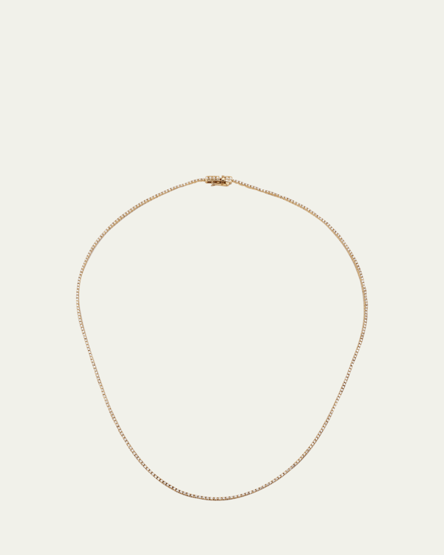 14K Yellow Gold Skinny Tennis Necklace