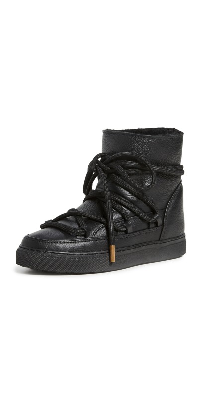 Inuikii Full Leather Shearling Sneakers Black