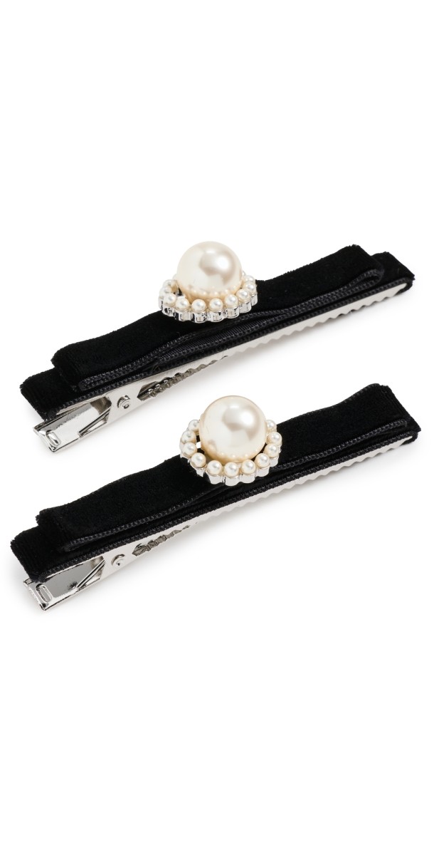 Jennifer Behr Minetta Bow Clips Black