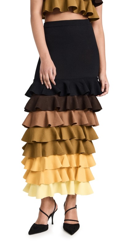 Rosie Assoulin Ruffle Skirt Black