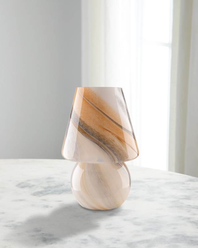 Lefkada 16" Painted Table Lamp with Glass Shade