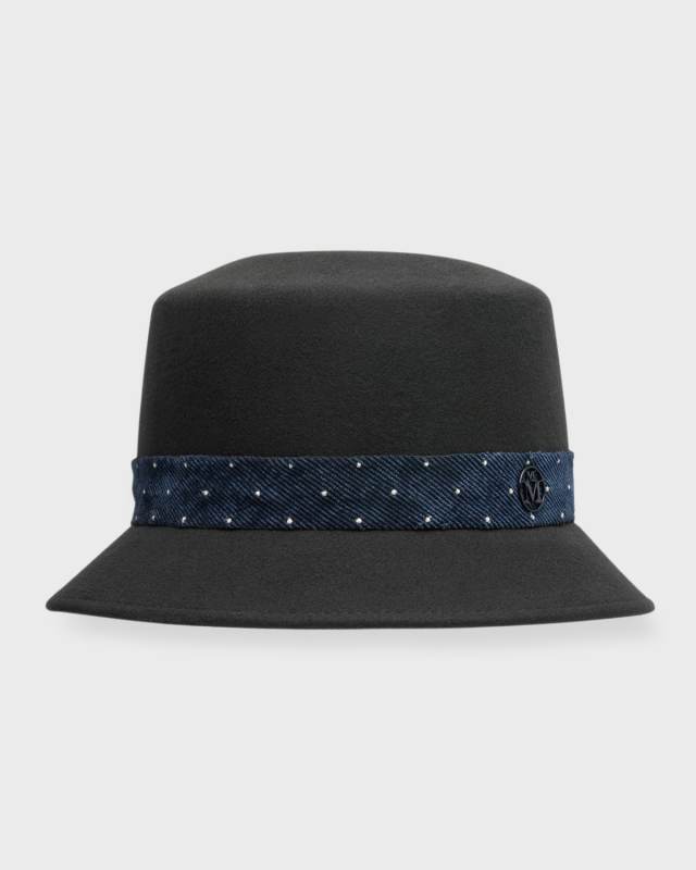 Arsene Felt Bucket Hat Denim Ribbon