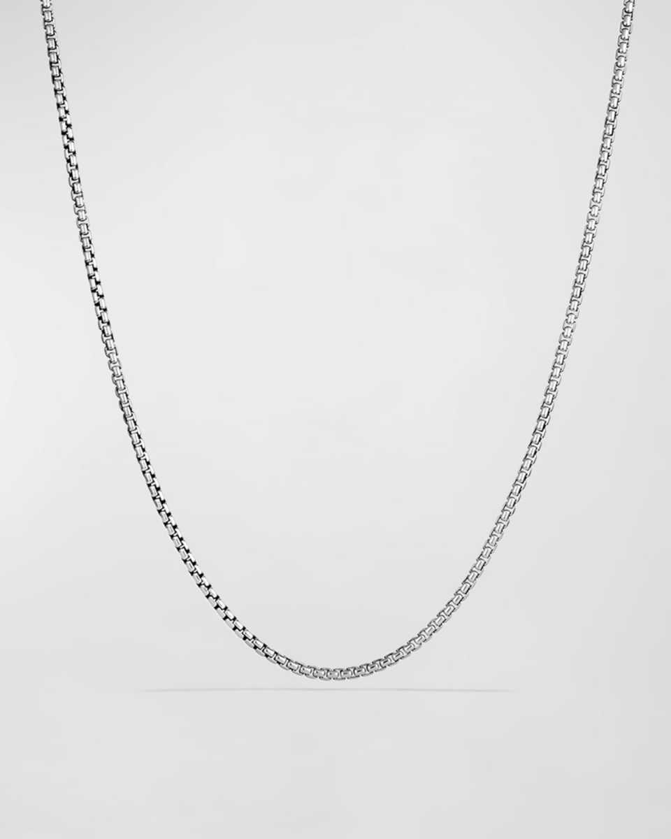 Box Chain Necklace in Silver with 14K Gold Accent, 3.6mm