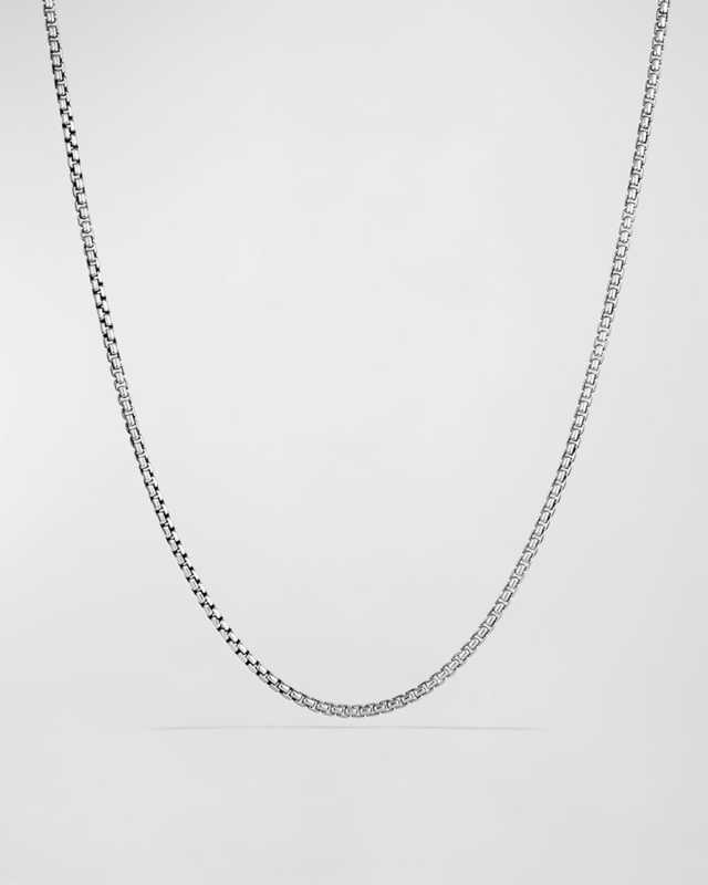 Box Chain Necklace in Silver with 14K Gold Accent, 3.6mm