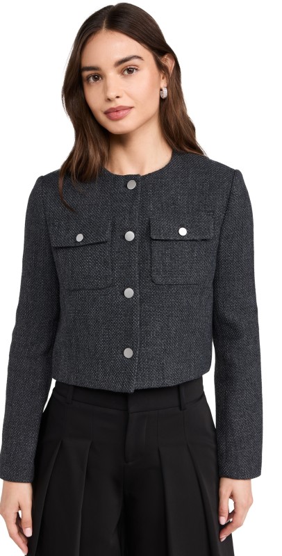 Theory Pocket Cardigan Jacket Charcoal Melange