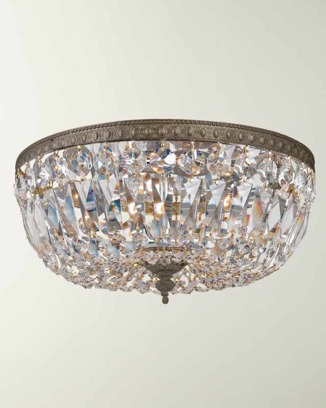 3-Light Bronze Clear Italian Ceiling Mount