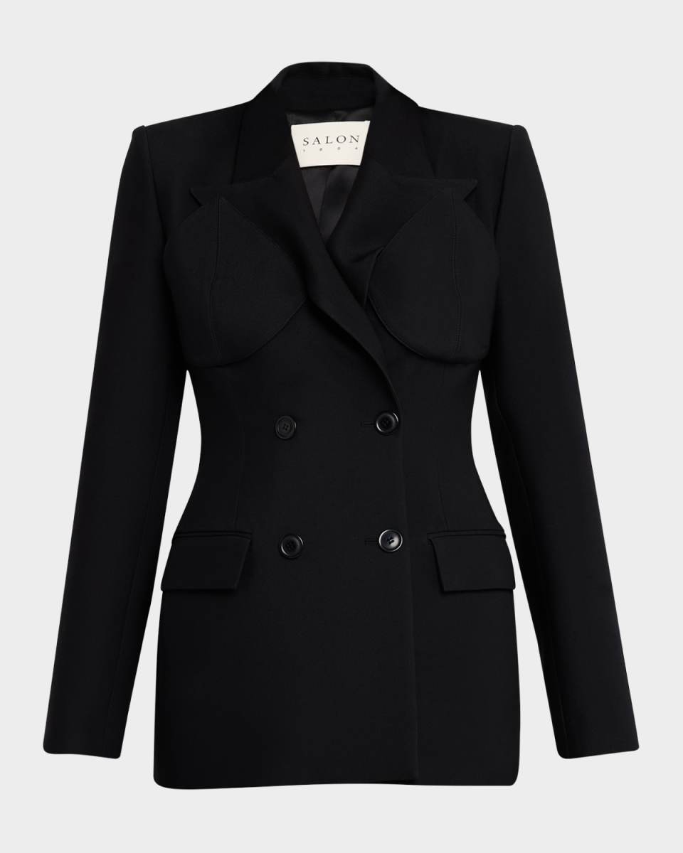 Cocteau Double-Breasted Bustier Blazer