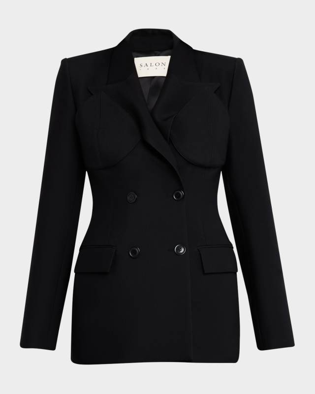 Cocteau Double-Breasted Bustier Blazer