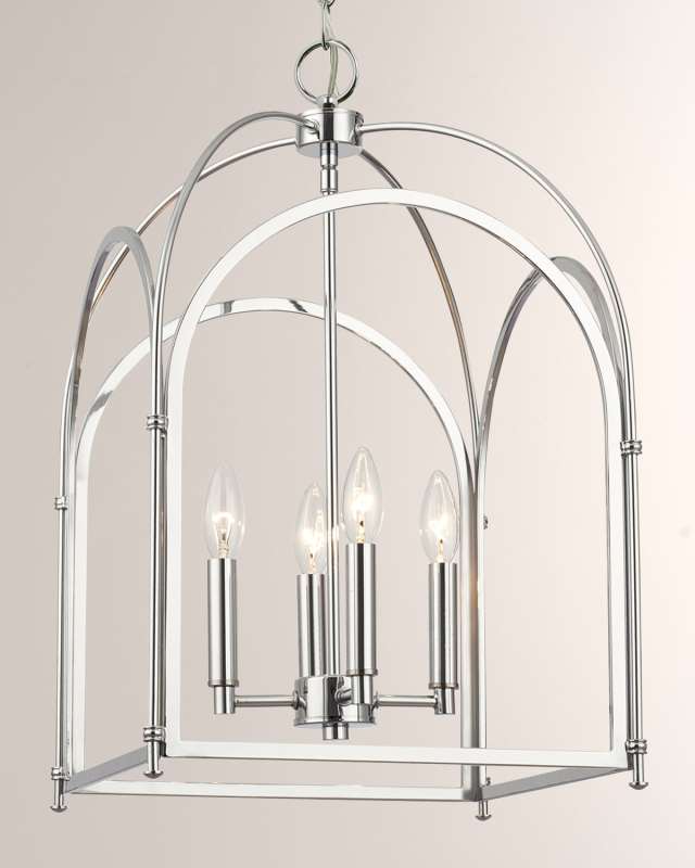 Industrial 14" Arched Chrome Chandelier