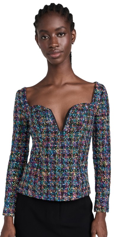 Chloe Kristyn Charlotte Top Multi Sequin Boucle