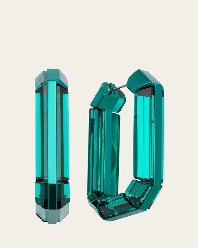 Lucent Hoop Earrings, Green