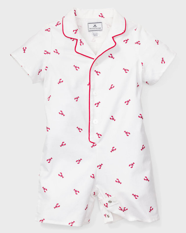 Kid's Brixham Lobsters-Print Pajamas, Size Newborn-24M