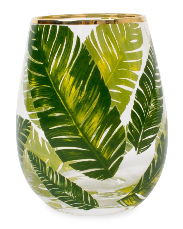 Botanical Stemless Wine Glasses, Set of 4