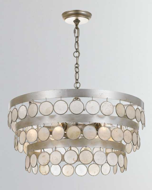Coco 6-Light Antiqued Silver Chandelier