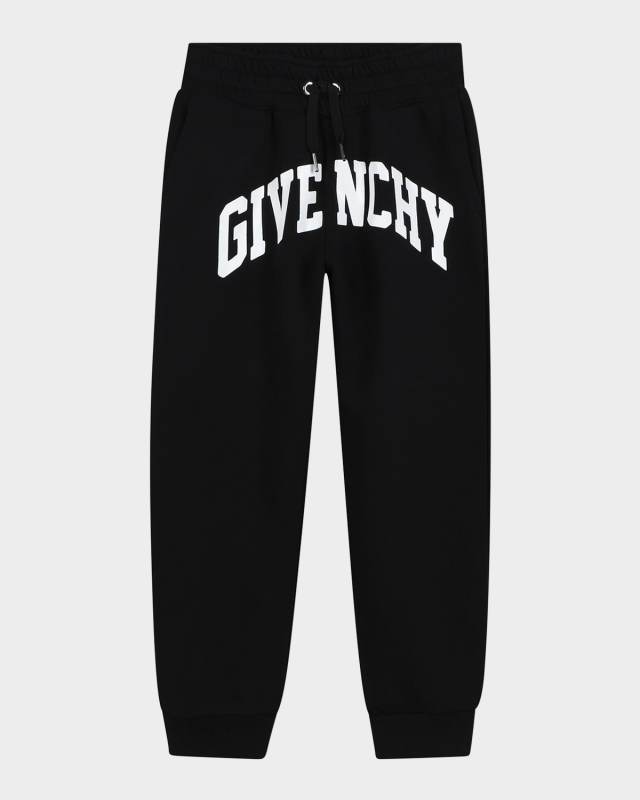 Boy's Curved Logo-Print Joggers, Size 4-