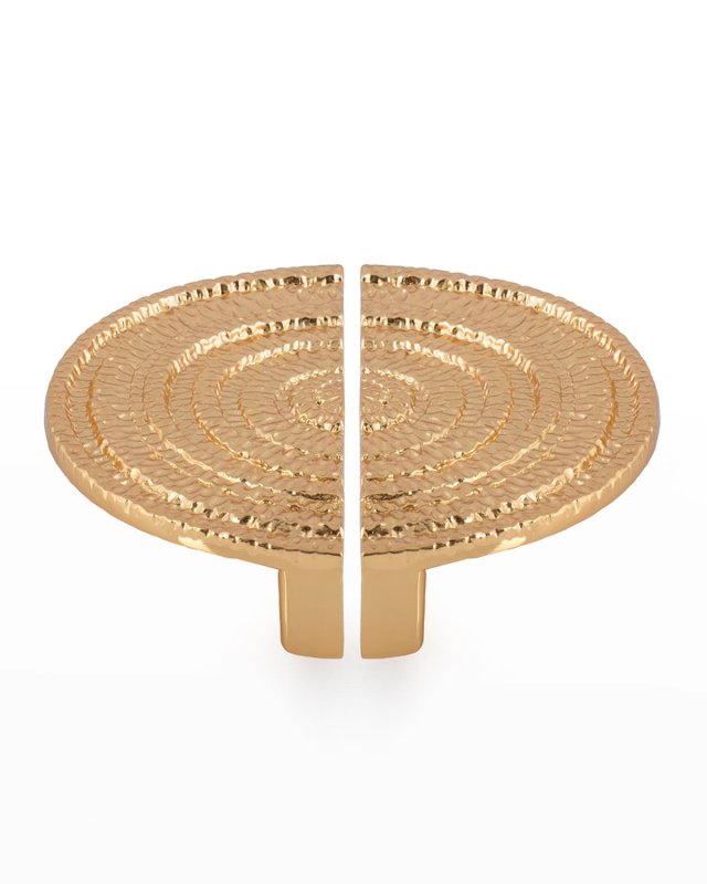 Gotham Half-Round Pull Brass 2-Piece Accent
