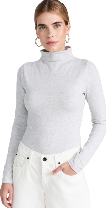 Good American Super Stretch Funnel Thong Bodysuit grey001